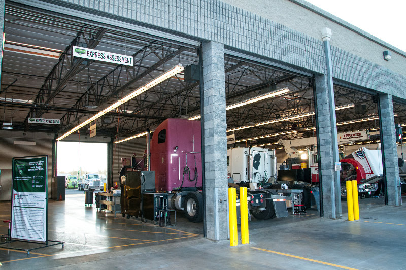 An outside view of the service shop at Bakersfield Truck Center